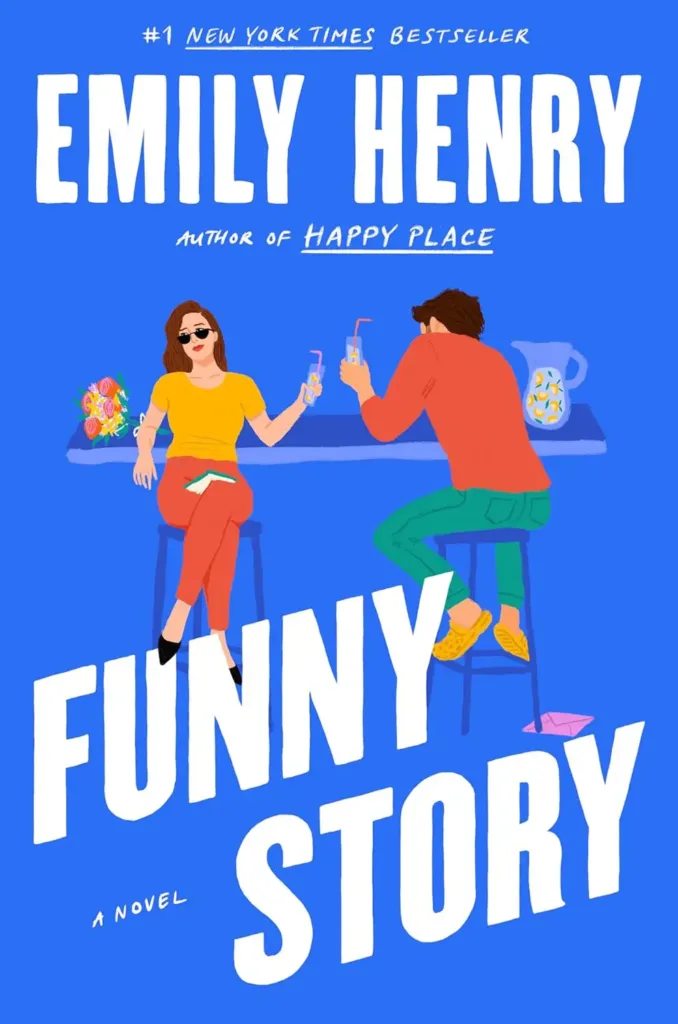 Funny Story  Cover of Funny Story by Emily Henry, featuring a vibrant illustration of Daphne and Miles against a whimsical backdrop, symbolizing their unconventional romance