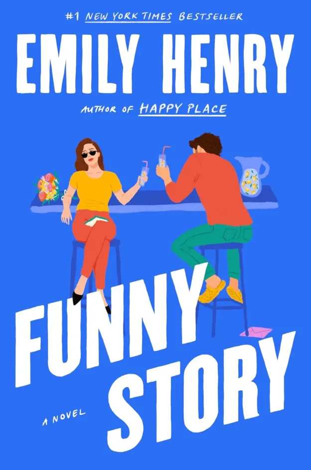 Cover of Funny Story by Emily Henry, featuring a vibrant illustration of Daphne and Miles against a whimsical backdrop, symbolizing their unconventional romance.